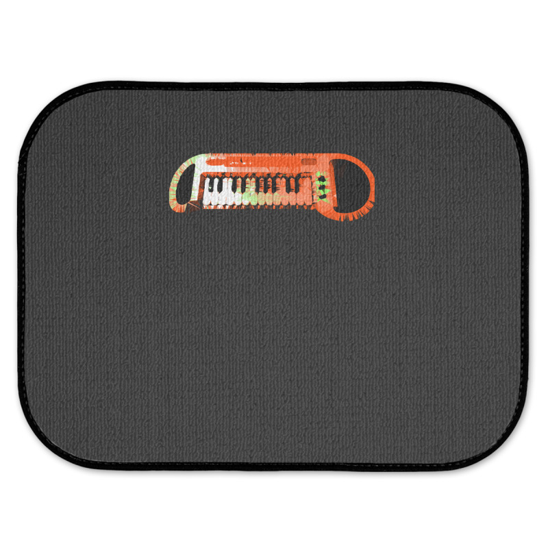 Retro Red Keyboard Synthesiser - Glitchy Mix Rear Car Mat | Artistshot