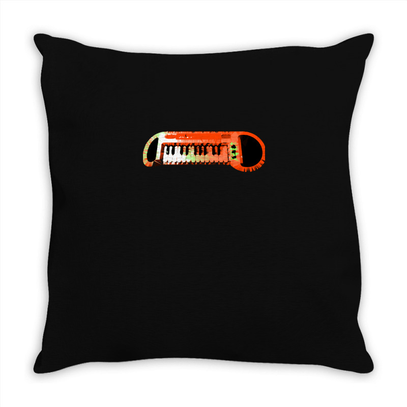 Retro Red Keyboard Synthesiser - Glitchy Mix Throw Pillow | Artistshot