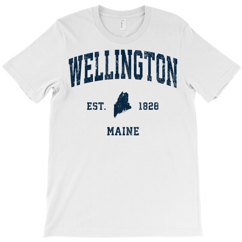 Wellington Maine Me Vintage Athletic Navy Sports Design T Shirt T-shirt | Artistshot