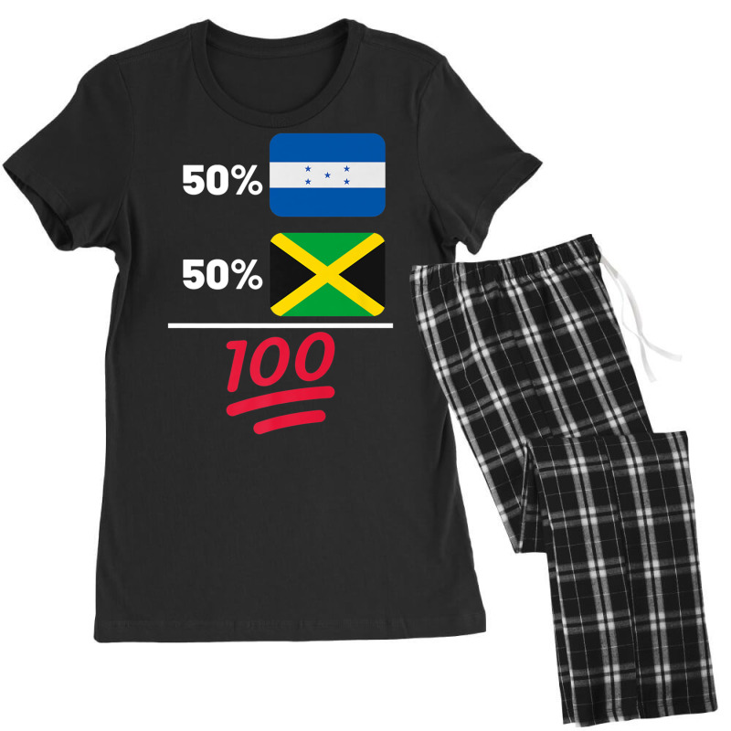 Honduran Plus Jamaican Heritage Mix Flag Premium T Shirt Women's Pajamas Set by cm-arts | Artistshot