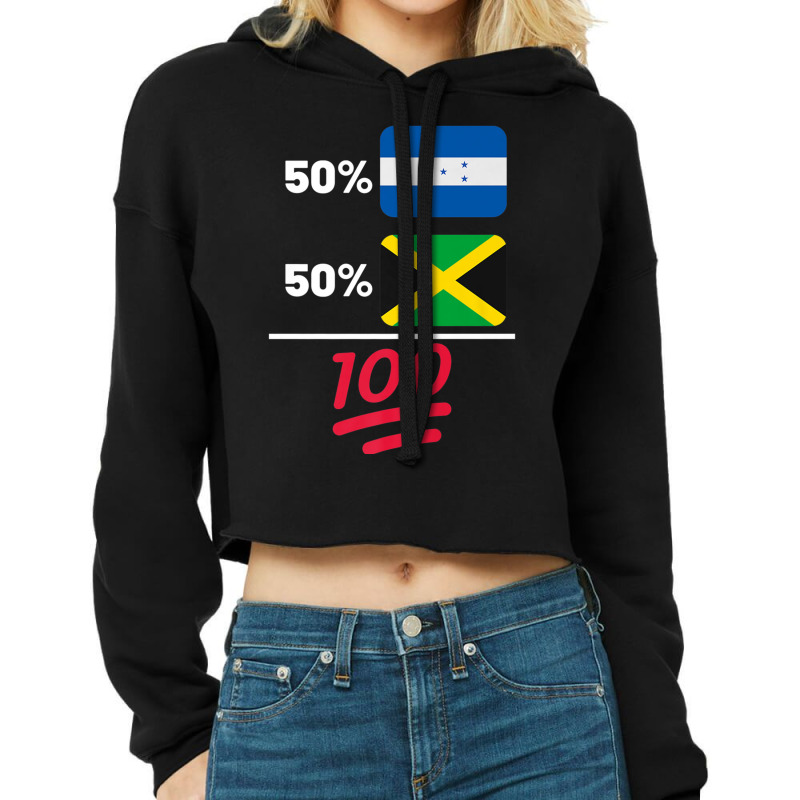 Honduran Plus Jamaican Heritage Mix Flag Premium T Shirt Cropped Hoodie by cm-arts | Artistshot