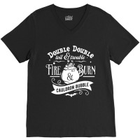 Double Toil And Trouble Shakespeare Macbeth Witch Halloween V-neck Tee | Artistshot