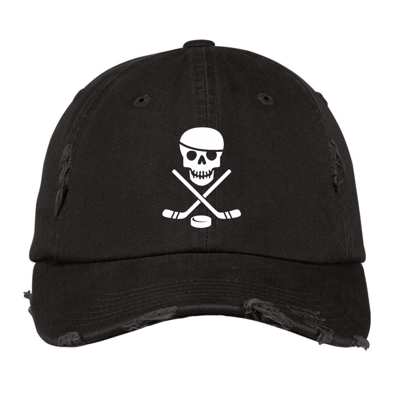 Cool Ice Pirate Hockey Products White On Black Classic Vintage Cap | Artistshot