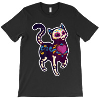 Cute Day Of The Dead Mexico Calavera Sugar Skull Cat Moon T-shirt | Artistshot