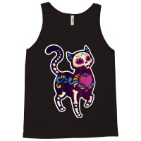 Cute Day Of The Dead Mexico Calavera Sugar Skull Cat Moon Tank Top | Artistshot