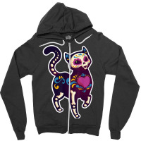 Cute Day Of The Dead Mexico Calavera Sugar Skull Cat Moon Zipper Hoodie | Artistshot