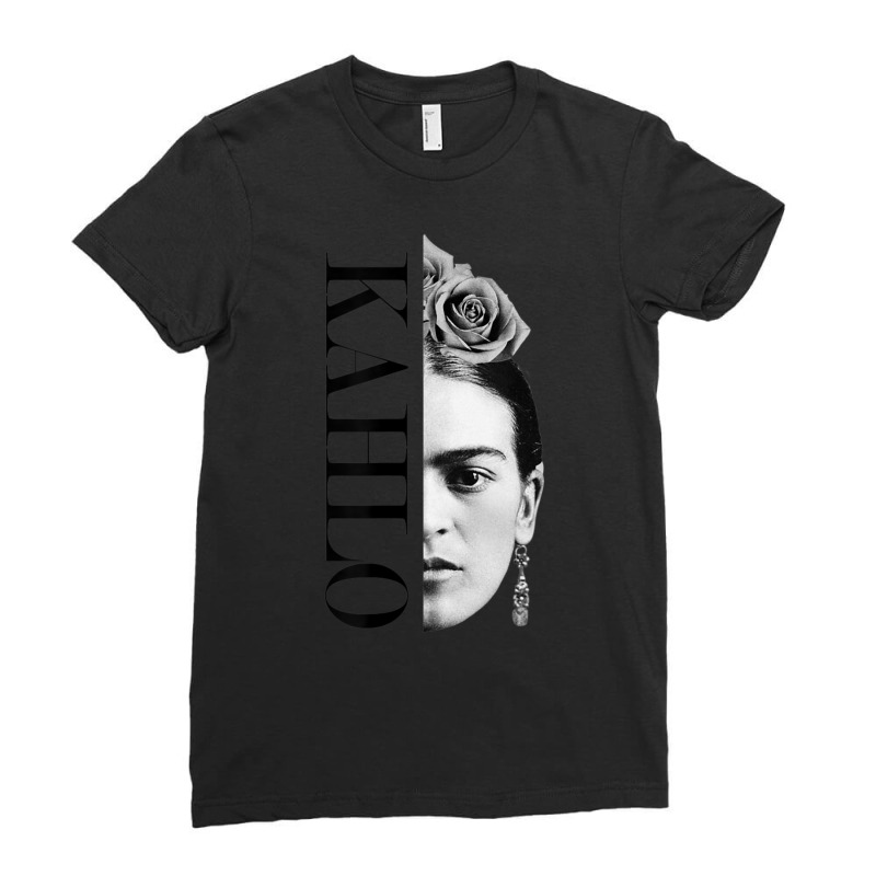 Frida Kahlo Split Portrait Ladies Fitted T-Shirt by cm-arts | Artistshot