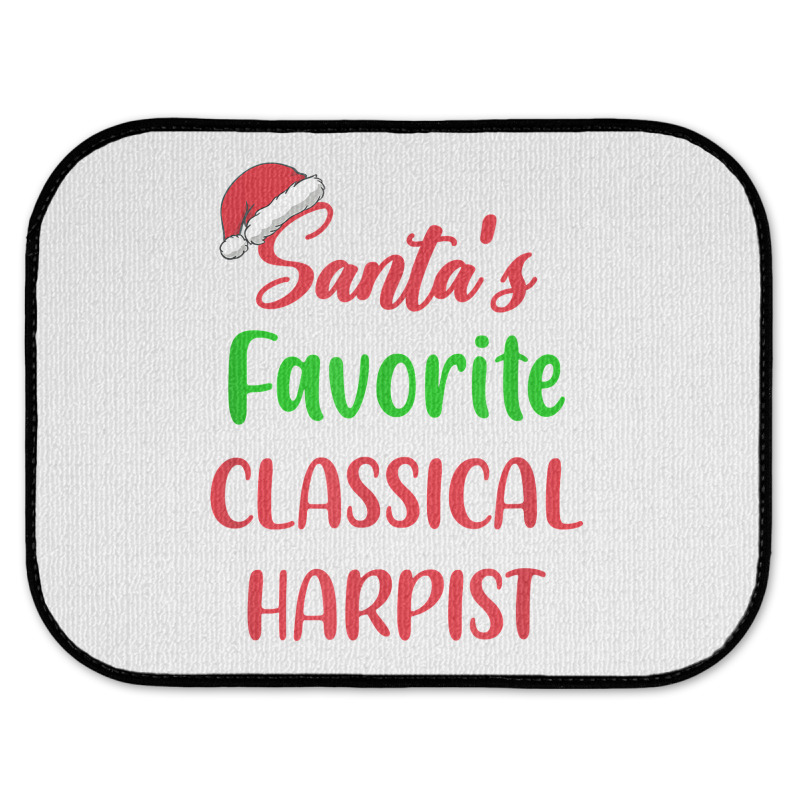 Santas Favorite Classical Harpist   Classical Harp Christmas T Shirt Rear Car Mat | Artistshot