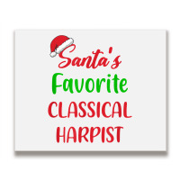 Santas Favorite Classical Harpist   Classical Harp Christmas T Shirt Metal Print Horizontal | Artistshot