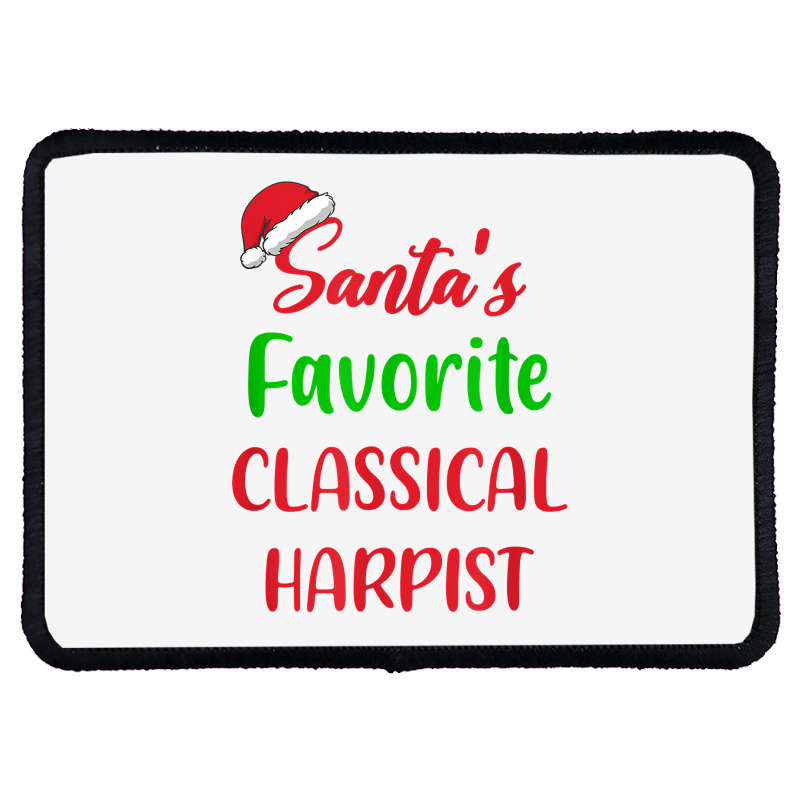 Santas Favorite Classical Harpist   Classical Harp Christmas T Shirt Rectangle Patch | Artistshot