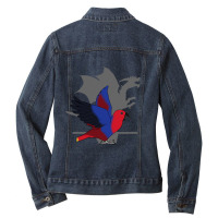 Female Eclectus Dragon Shadow, Funny Screaming Dragon Birb Ladies Denim Jacket | Artistshot