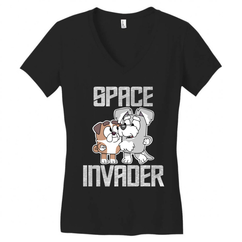 Space Invader Women's V-Neck T-Shirt by TIMOTHYLAVINE | Artistshot