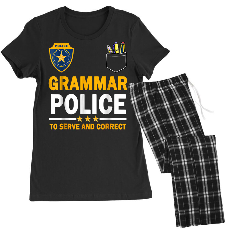 Funny English Teacher Grammar Police T Shirt Women's Pajamas Set by cm-arts | Artistshot