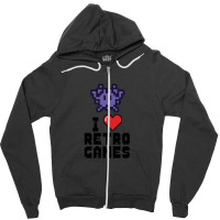 I Love Retro Games Arcade Gamer 1 Zipper Hoodie | Artistshot