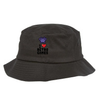 I Love Retro Games Arcade Gamer 1 Bucket Hat | Artistshot