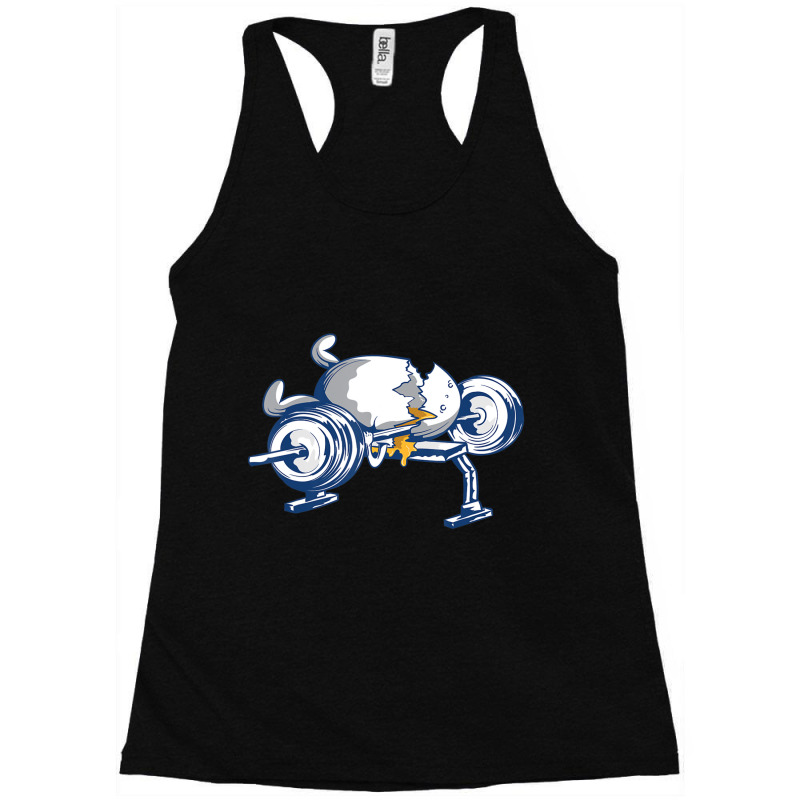 Egg Weight-lifting Accident Fitness Gym Motivation Racerback Tank by cm-arts | Artistshot