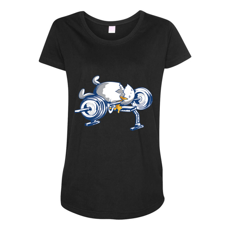 Egg Weight-lifting Accident Fitness Gym Motivation Maternity Scoop Neck T-shirt by cm-arts | Artistshot