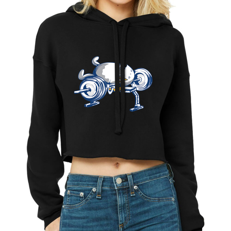 Egg Weight-lifting Accident Fitness Gym Motivation Cropped Hoodie by cm-arts | Artistshot