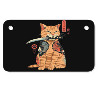 Japanese Samurai Ninja Cat Kawaii Tattoo Graphic Motorcycle License Plate | Artistshot