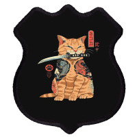 Japanese Samurai Ninja Cat Kawaii Tattoo Graphic Shield Patch | Artistshot