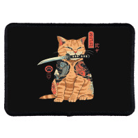 Japanese Samurai Ninja Cat Kawaii Tattoo Graphic Rectangle Patch | Artistshot