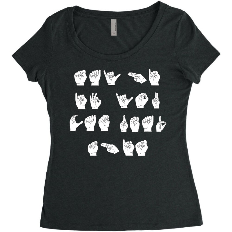 Asl American Sign Language Gift Says Say Hi If You Can Read Women's Triblend Scoop T-shirt by cm-arts | Artistshot