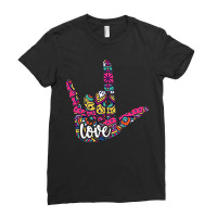 Asl Sign Language I Love You. American Sign Language Gift Ladies Fitted T-shirt | Artistshot