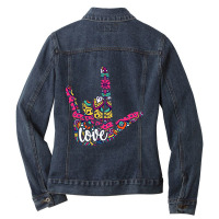 Asl Sign Language I Love You. American Sign Language Gift Ladies Denim Jacket | Artistshot