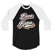 I Love Boca Raton City Usa Retro Vintage 3/4 Sleeve Shirt | Artistshot