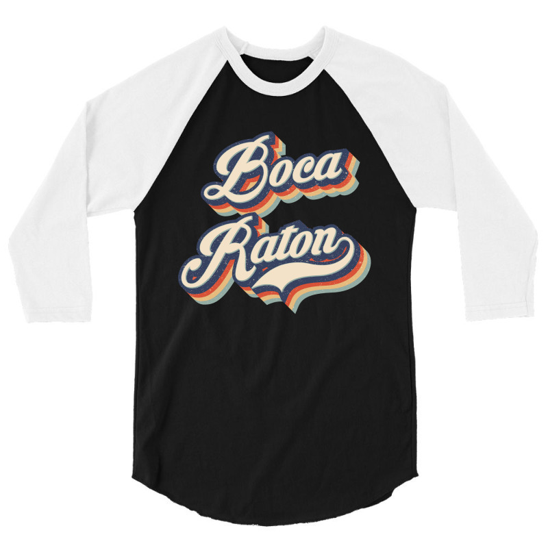 I Love Boca Raton City Usa Retro Vintage 3/4 Sleeve Shirt | Artistshot