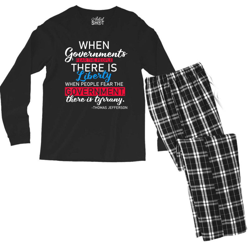 Government Political Quote Men's Long Sleeve Pajama Set | Artistshot