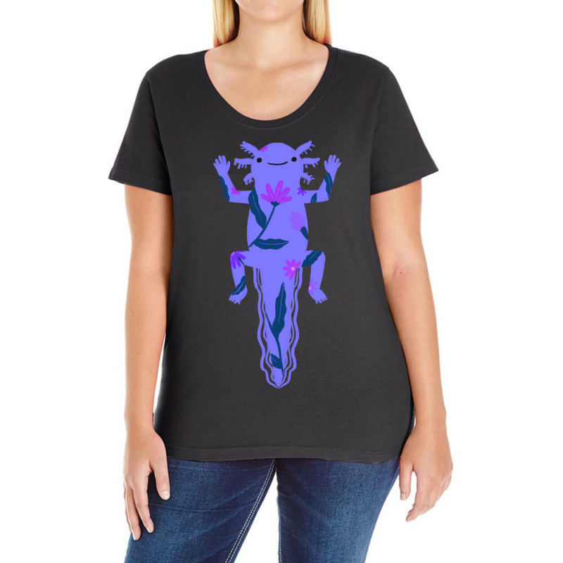 I Love My Purple Axolotl Ladies Curvy T-Shirt by Min03 | Artistshot