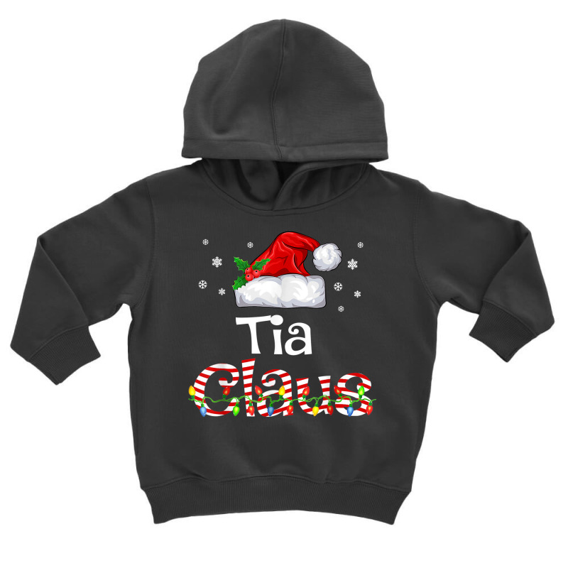 Tia Claus Christmas Pajama Family Matching Xmas Light Toddler Hoodie by Posh | Artistshot