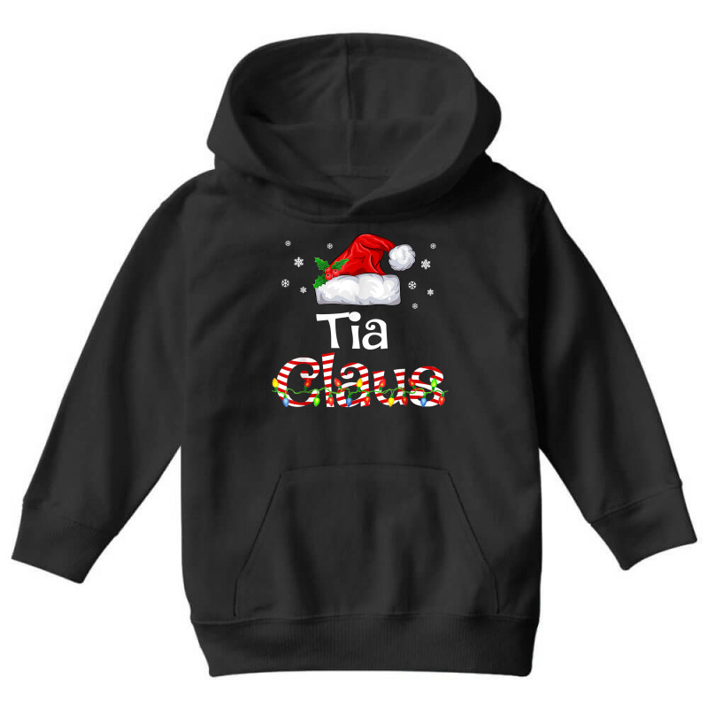 Tia Claus Christmas Pajama Family Matching Xmas Light Youth Hoodie by Posh | Artistshot