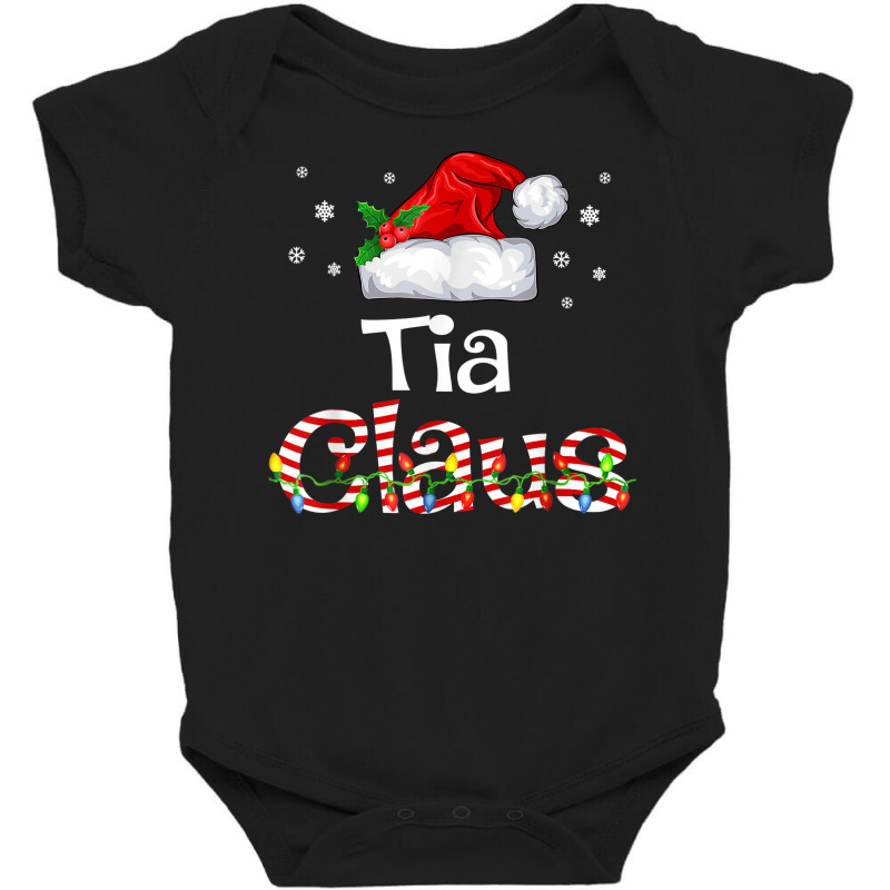 Tia Claus Christmas Pajama Family Matching Xmas Light Baby Bodysuit by Posh | Artistshot