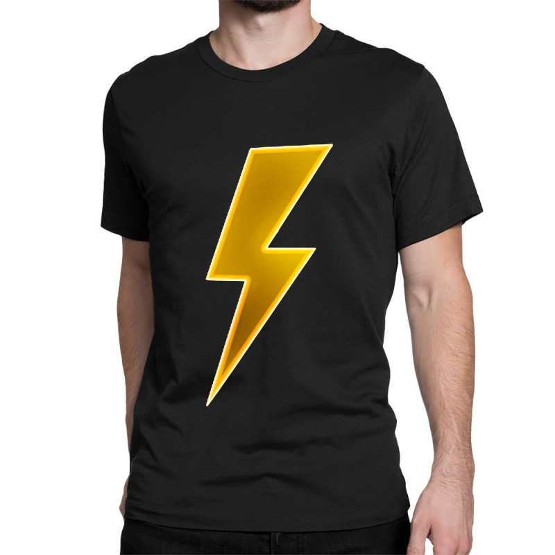 Men Women Kids Cool Yellow Lightning Bolt Thunder Print Bleu Classic T-shirt by cm-arts | Artistshot