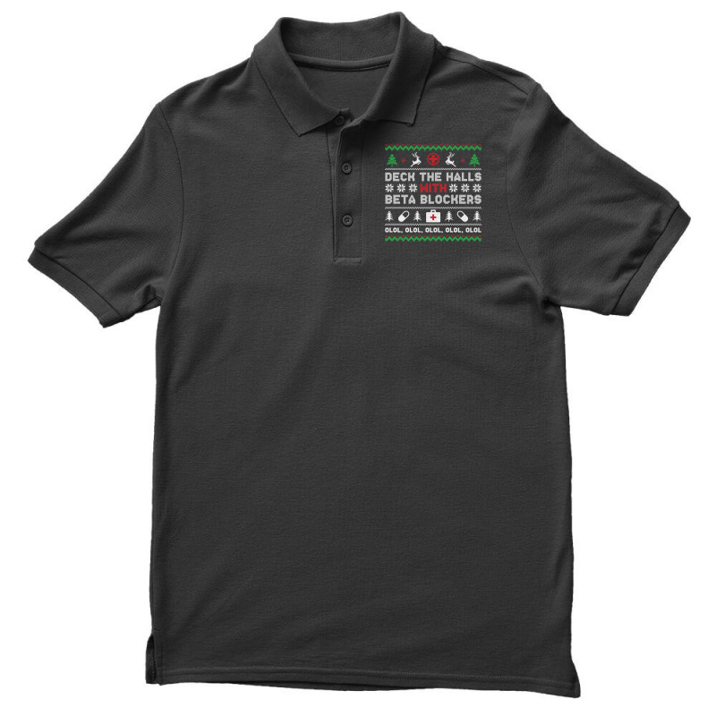 Ugly Xmas Sweater Deck The Halls With Beta Blockers Nurse Sweatshirt Men's Polo Shirt by cm-arts | Artistshot