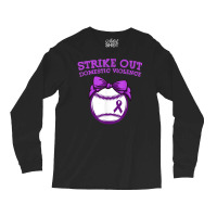 Strike Out Domestic Violence Awareness Baseball Tie Bow T Shirt Long Sleeve Shirts | Artistshot