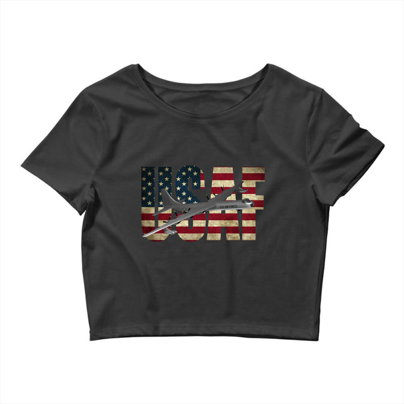 Usaf  B-36 Peacemaker Us Flag Airforce Crop Top | Artistshot