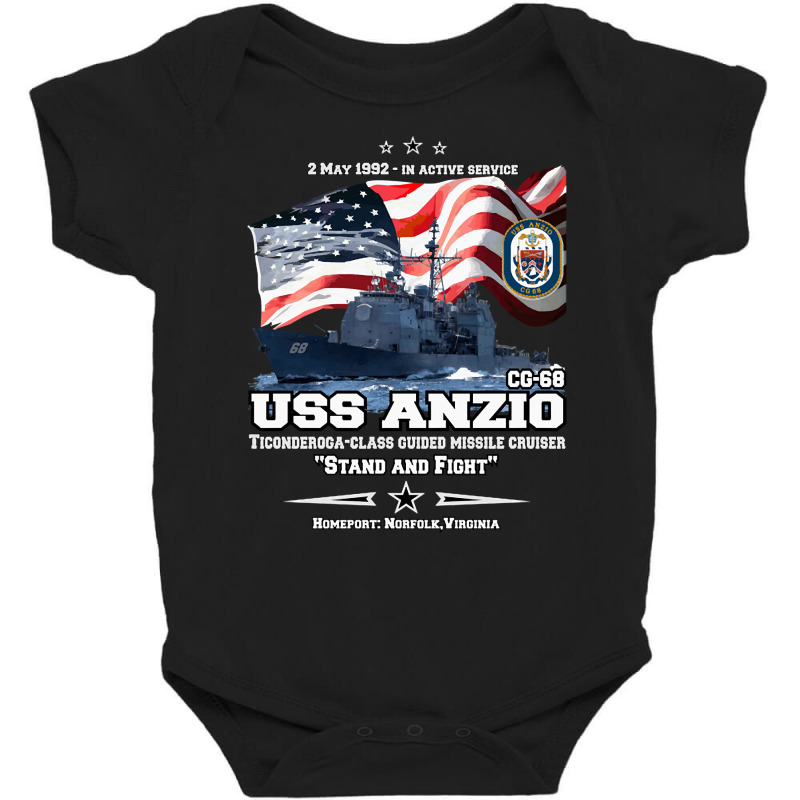 Uss Anzio (cg-68) Ticonderoga-class Guided Missile Cruiser Baby Bodysuit by degreesgunner | Artistshot