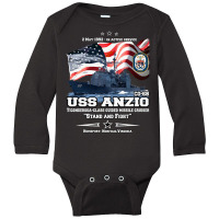 Uss Anzio (cg-68) Ticonderoga-class Guided Missile Cruiser Long Sleeve Baby Bodysuit | Artistshot