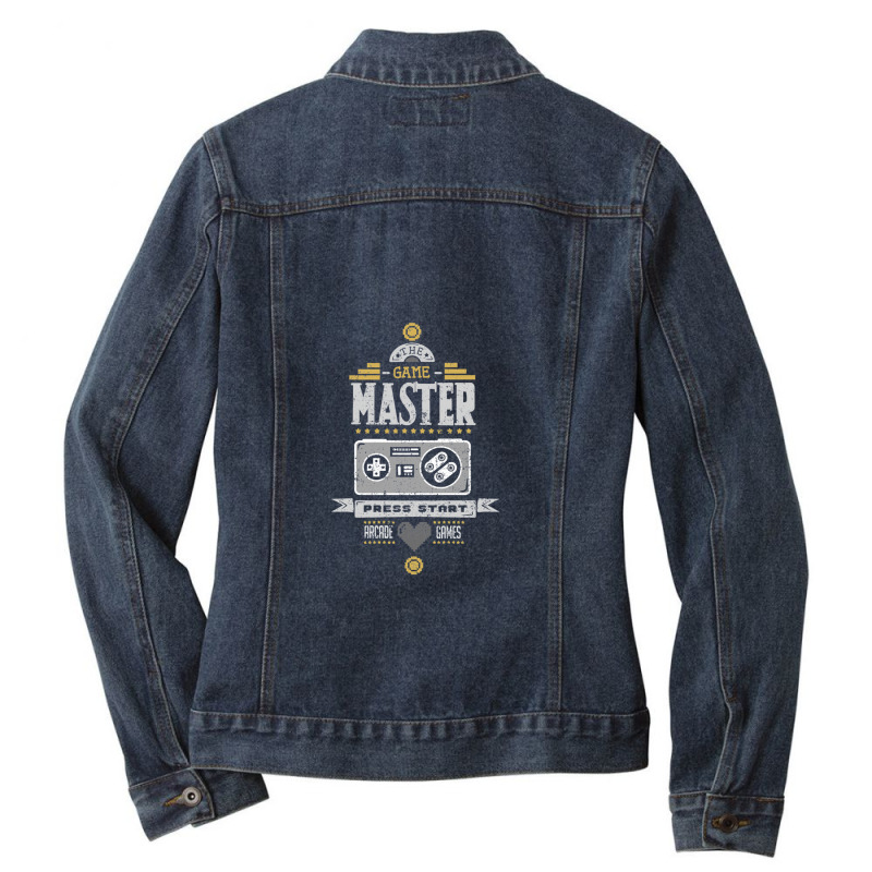 Game Master Gaming Arcade Video Gamer Ladies Denim Jacket by DustinNewman | Artistshot