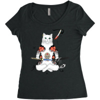 Japanese Samurai Cat Katana Ninja Yakuza Tattoo Women's Triblend Scoop T-shirt | Artistshot