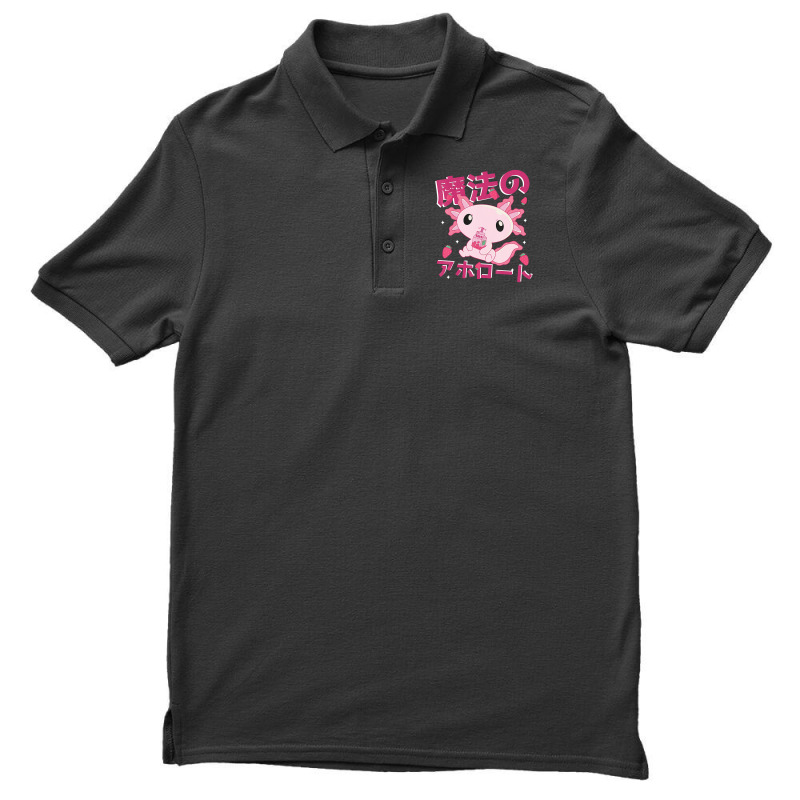 Japanese Strawberry Milk Shake Anime Pink Kawaii Aesthetic Axolotl Mat Men's Polo Shirt by Min03 | Artistshot