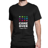 Game Over Press Start Arcade Player Retro Gamer Classic T-shirt | Artistshot