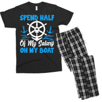 Anchor Design With Saying For Captain Pontoon Motor Boating T Shirt Men's T-shirt Pajama Set | Artistshot