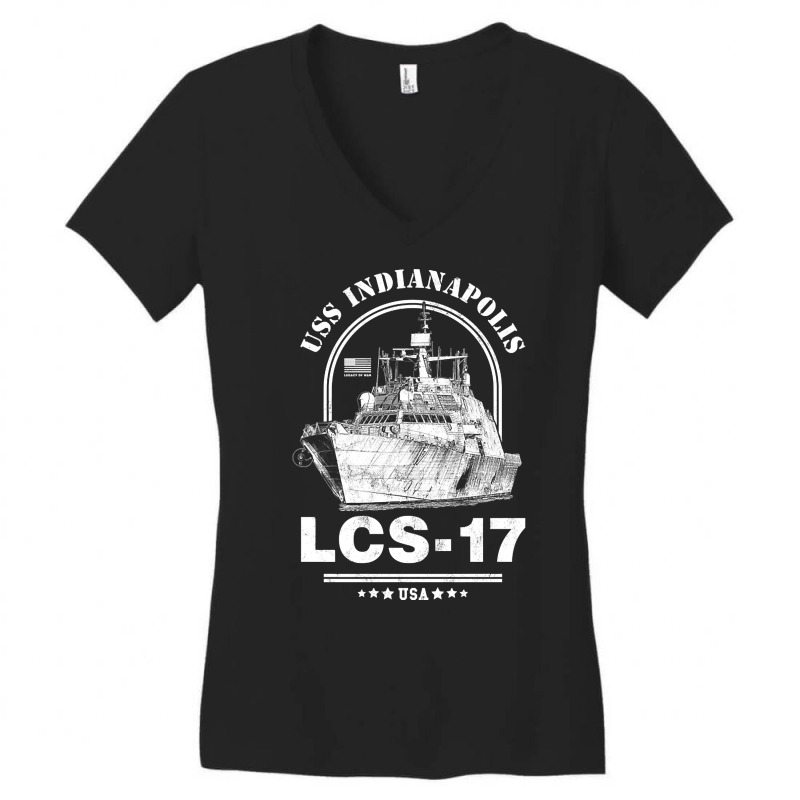 Uss Indianapolis Lcs-17 Women's V-Neck T-Shirt by degreesgunner | Artistshot