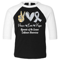 Agenesis Of The Corpus Callosum Acc Love Hope Silver Ribbon T Shirt Toddler 3/4 Sleeve Tee | Artistshot