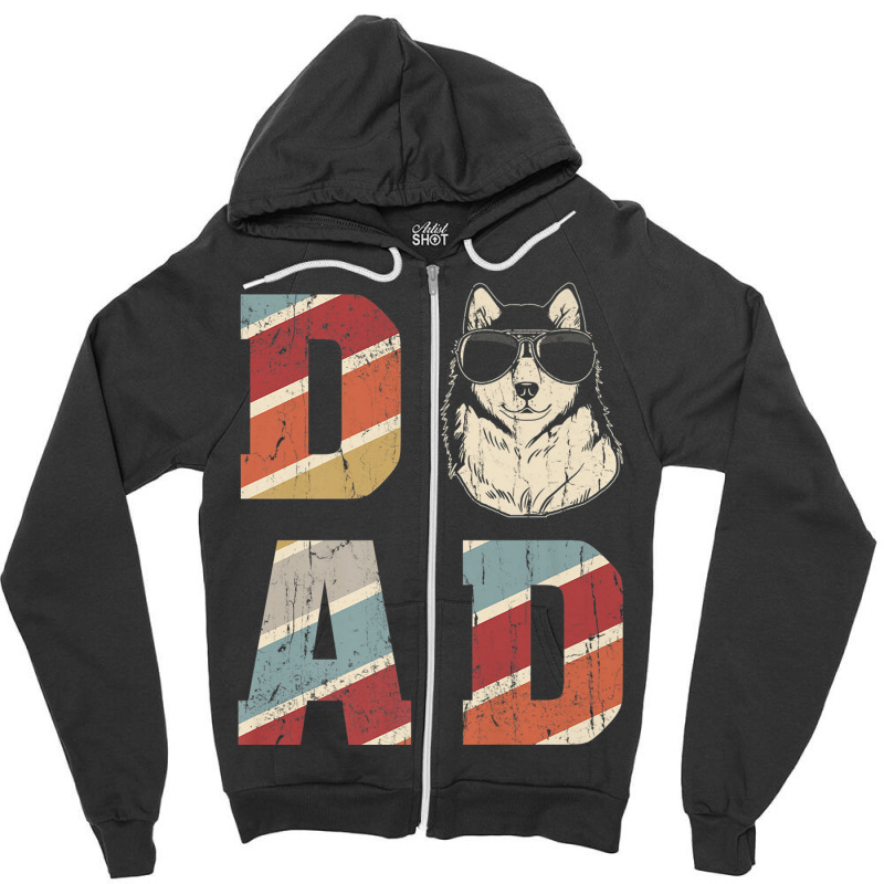 Alaskan Malamute Dad Cool For Dog Dad Retro Vintage Premium T Shirt Zipper Hoodie | Artistshot