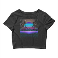 Synthwave T  Shirt Fascinating Dusk Retrowave T  Shirt Crop Top | Artistshot